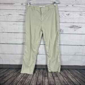 Frank Eileen Pants Womens 8 Beige Frayed Hem Flax Minimalist‎ Preppy Kinsale